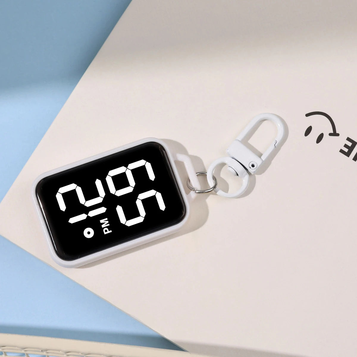 1/4pcs LED Keychain Pocket Watch Digital Display - White 1pc / United States