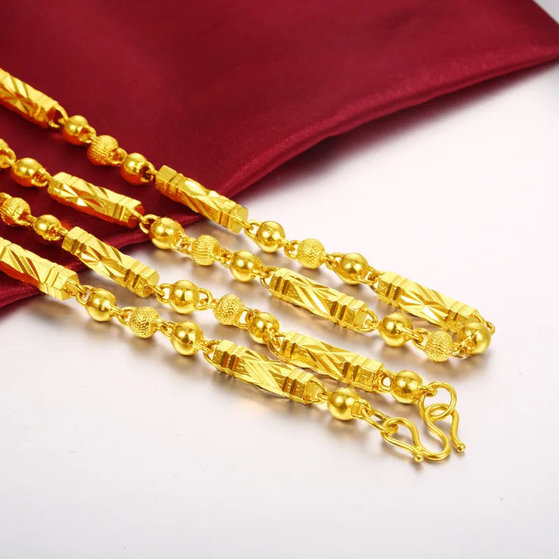 Men's Electroplated 18K Gold Necklace Hexagonal Buddha