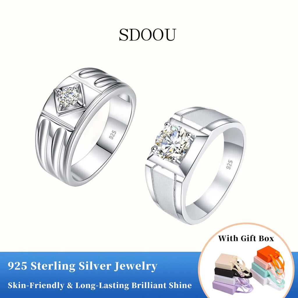 Sdoou 2 Ct Moissanite Rings Pass Diamond Test D