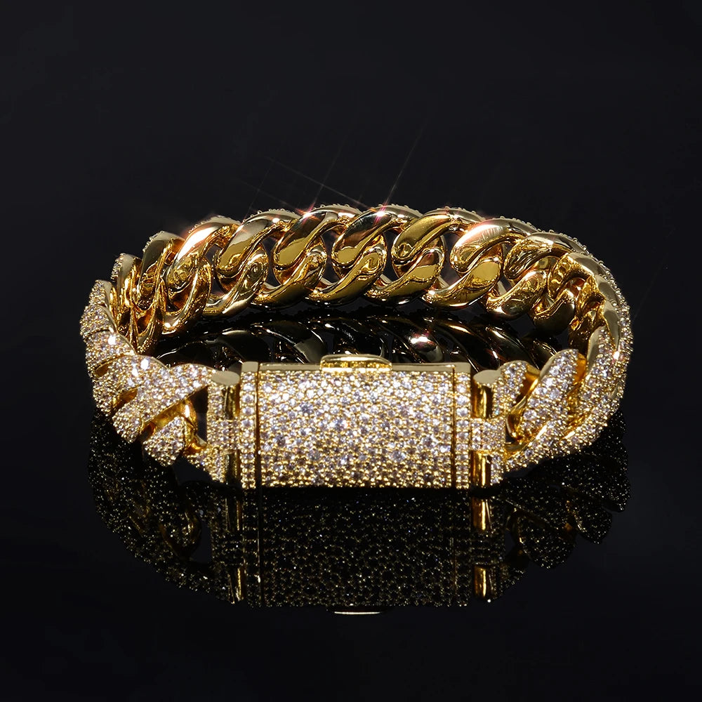 Eskeem New 14mm Irregular Cubic Zirconia Cuban