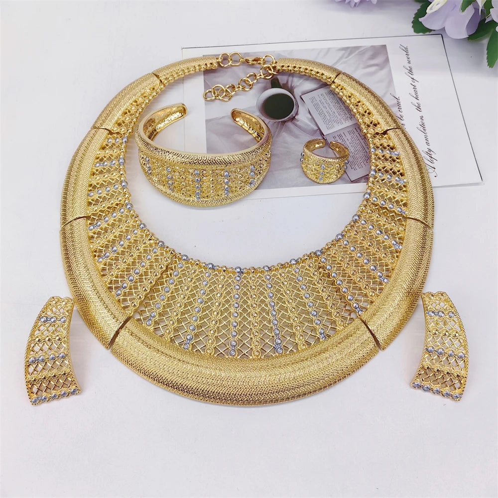 Dubai Women Jewelry Set Classic Design 18k Gold