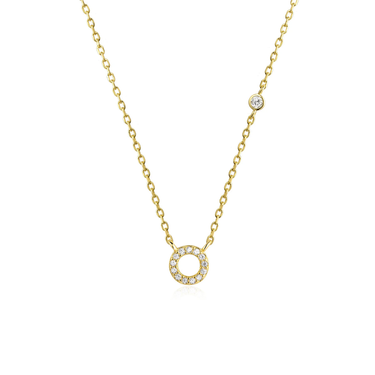 ANDYWEN 925 Sterling Silver Gold Small 26 Letters A- Z - Gold O