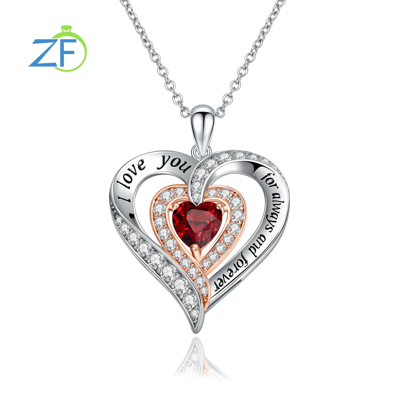 GZ Zongfa  925 Sterling Silver Heart Pendant for