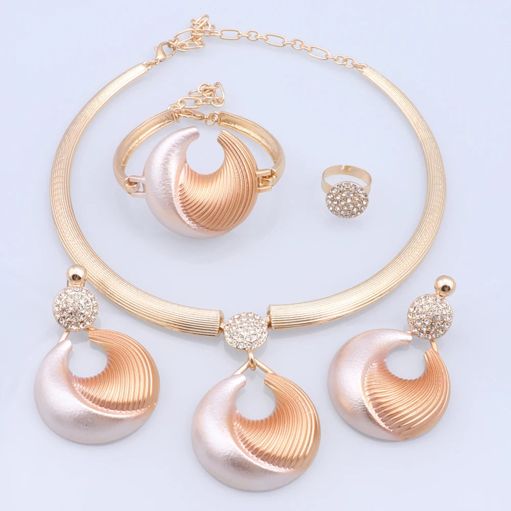 Dubai Jewelry Set For Women Silver Plated Luxury - Multicolor
