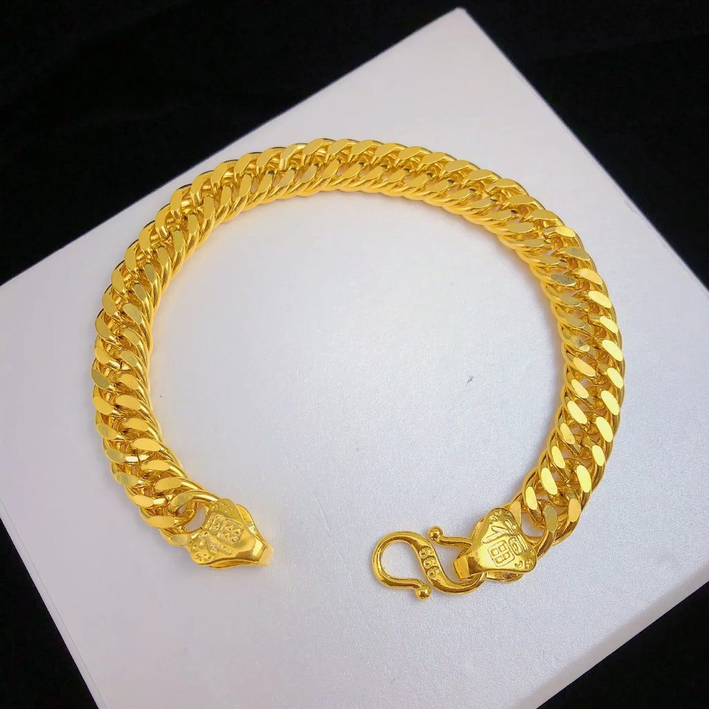 Natural 18 K Gold Color Twists Bracelet for Women