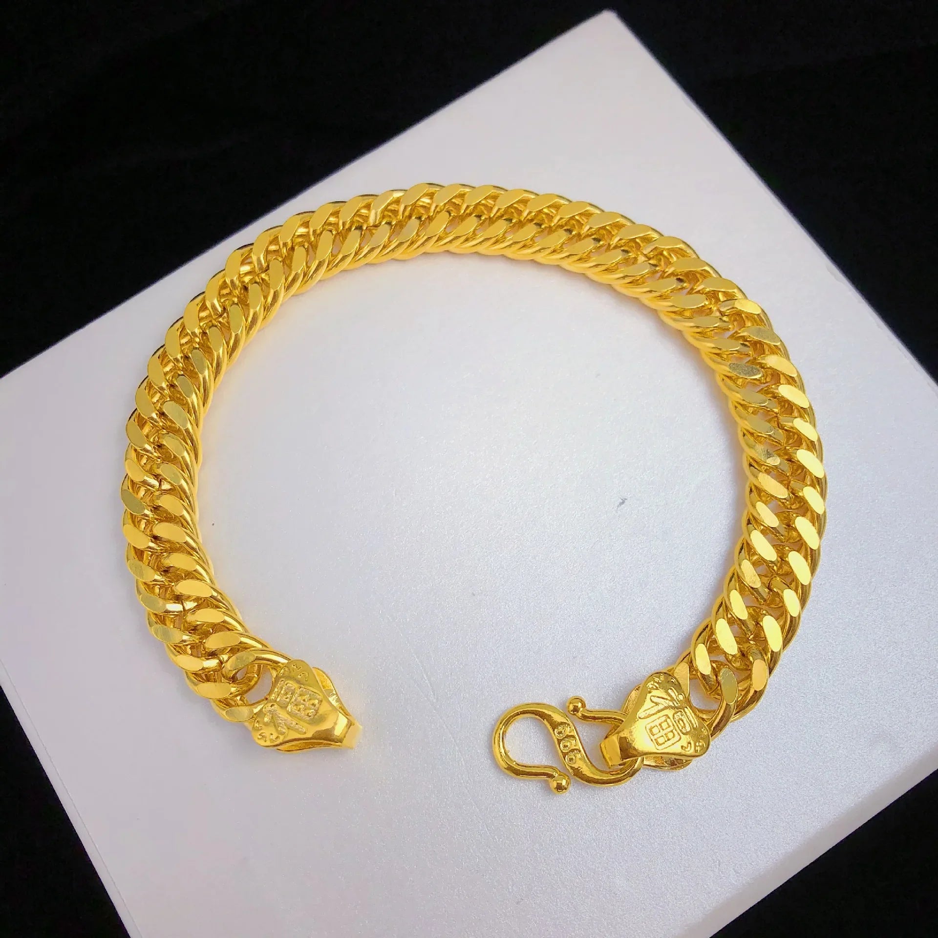 Natural 18 K Gold Color Twists Bracelet for Women