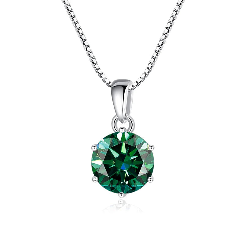Butterflykiss 1 CT Real Moissanite Pendant Necklace - silver turquoise / 45cm