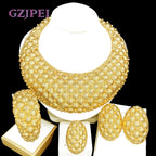African Dubai 18K Gold Plated Chunky Jewelry Set