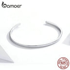 bamoer Engrave Courage Bangle silver