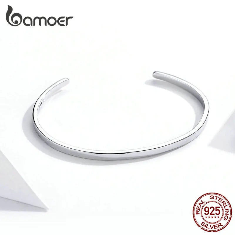 bamoer Engrave Courage Bangle silver
