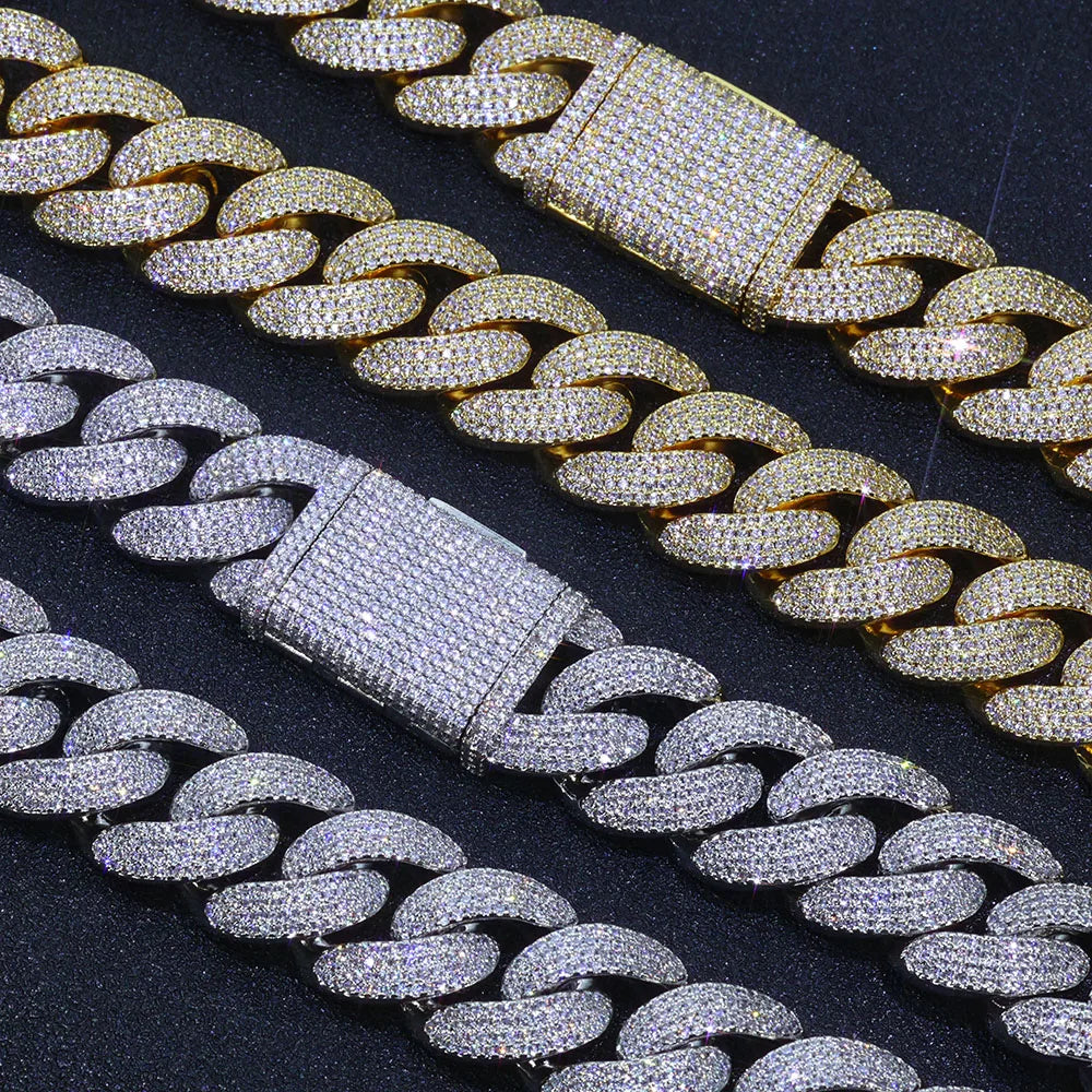 Bling Zircon Cuban Link Chain for Men Iced out.