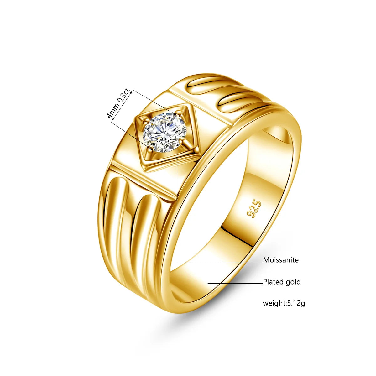Sdoou 2 Ct Moissanite Rings Pass Diamond Test D