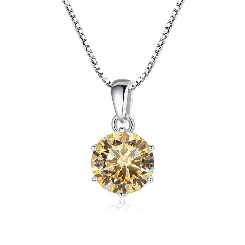 Butterflykiss 1 CT Real Moissanite Pendant Necklace - silver champagne / 45cm