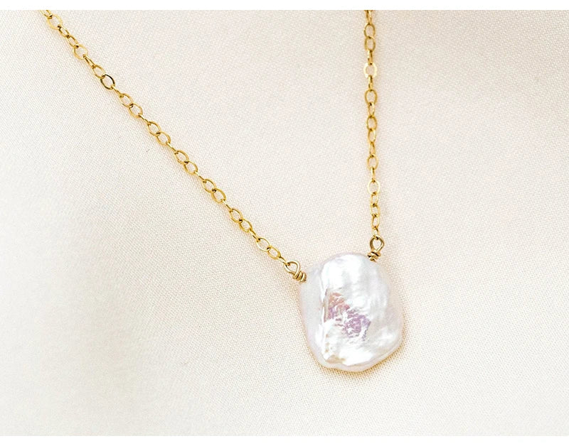 Natural Baroque Pearl Necklace Handmade Jewelry