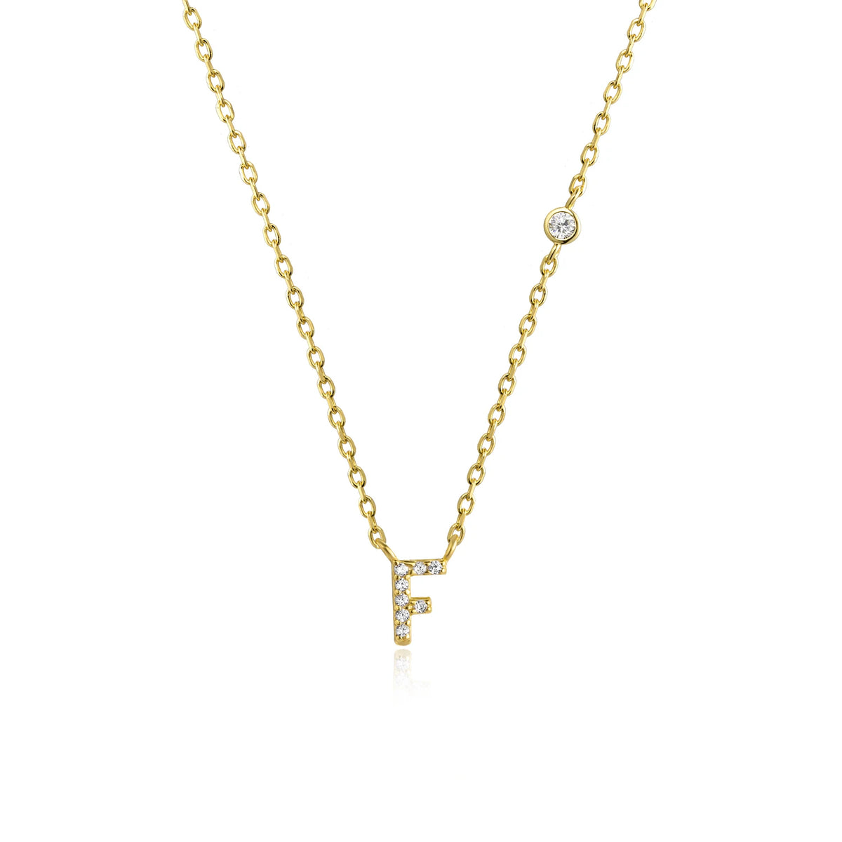 ANDYWEN 925 Sterling Silver Gold Small 26 Letters A- Z - Gold F