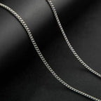 3mm Men's Cuban Chain Necklace Simple Stainless Steel