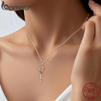 BAMOER 925 Sterling Silver Two-tones Hug Necklace,