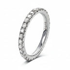 Solid 2mm 3mm White Round Moissanite Diamond Full - 2mm silver / 12, 2mm silver / 4, 2mm silver / 11.5, 2mm silver / 4.5, 2mm silver / 5, 2mm silver / 5.5, 2mm silver / 6, 2mm silver / 6.5, 2mm silver / 7, 2mm silver / 7.5, 2mm silver / 8, 2mm silver / 8.5, 2mm silver / 9, 2mm silver / 9.5, 2mm silver / 10, 2mm silver / 11, 2mm silver / 10.5