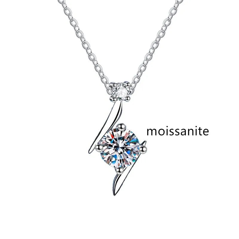1.0 carat women moissantie pendant necklace for