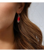 Women's Fashion Earrings Exquisite Ruby Pendant