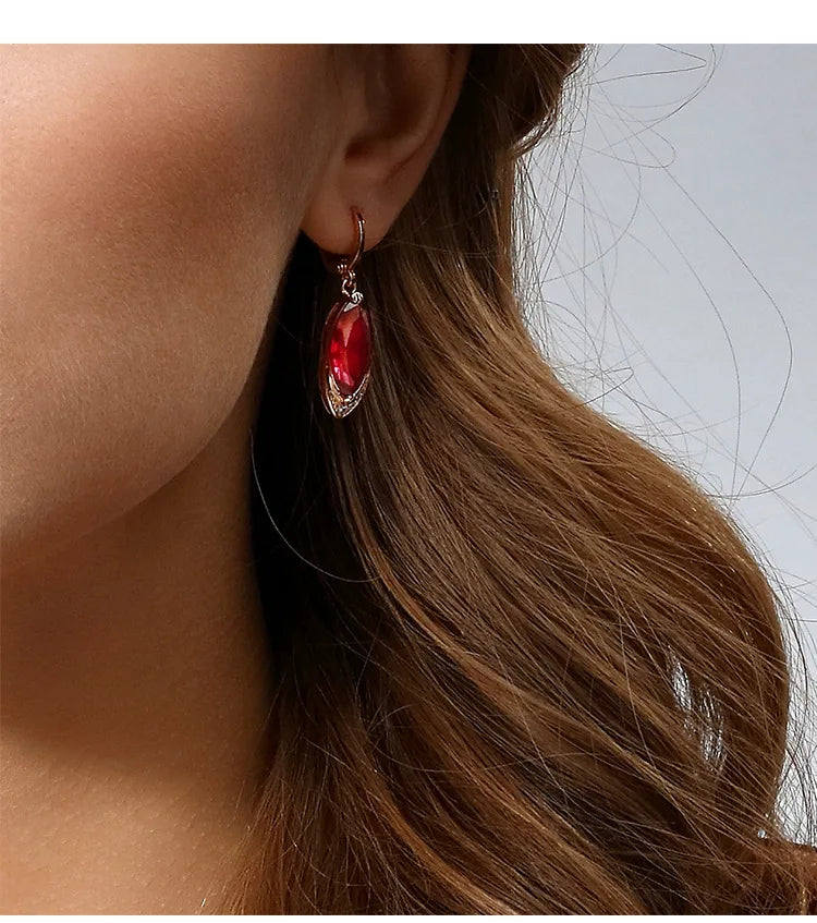 Women's Fashion Earrings Exquisite Ruby Pendant