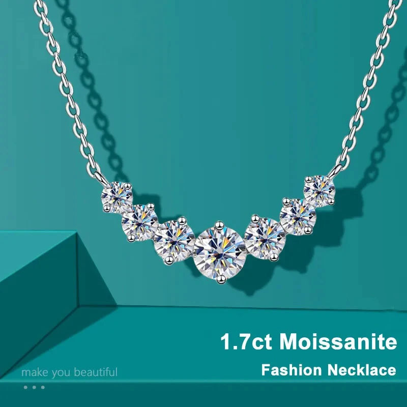 Moissanite Necklace For Woman Wedding Fine Jewely