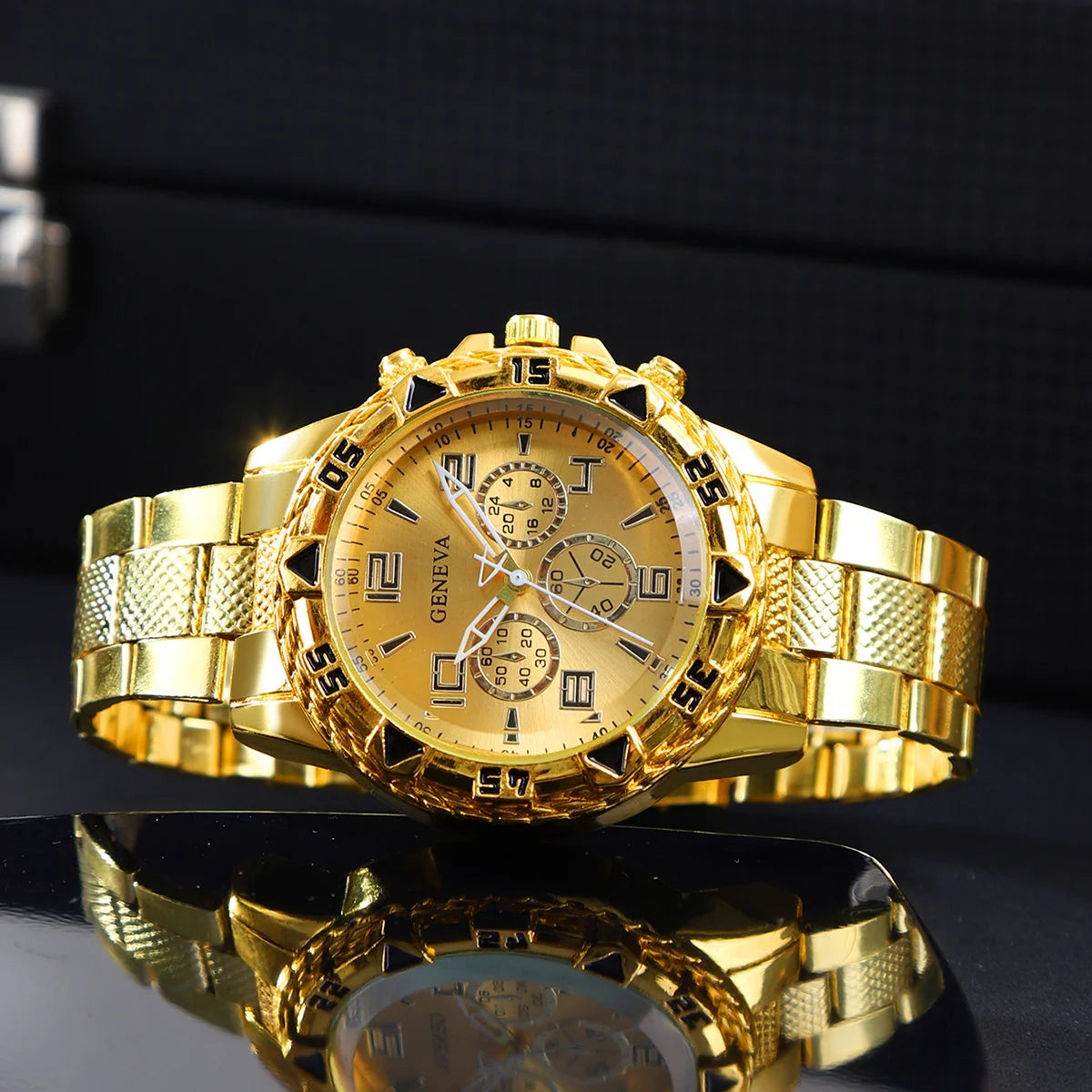 [4pcs/set Business Quartz Watch] Large Dial Trendy