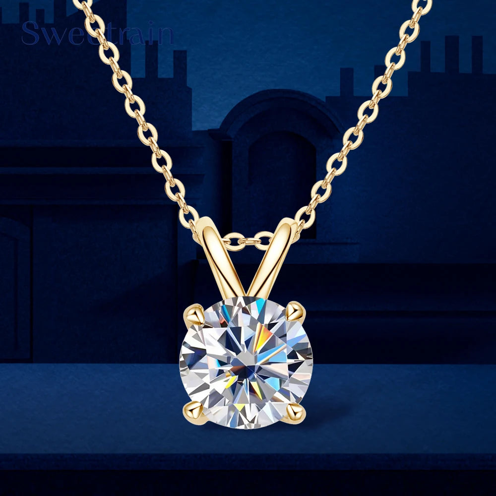 Moissanite Pendant Necklace 0.5-5CT D Color VVS1
