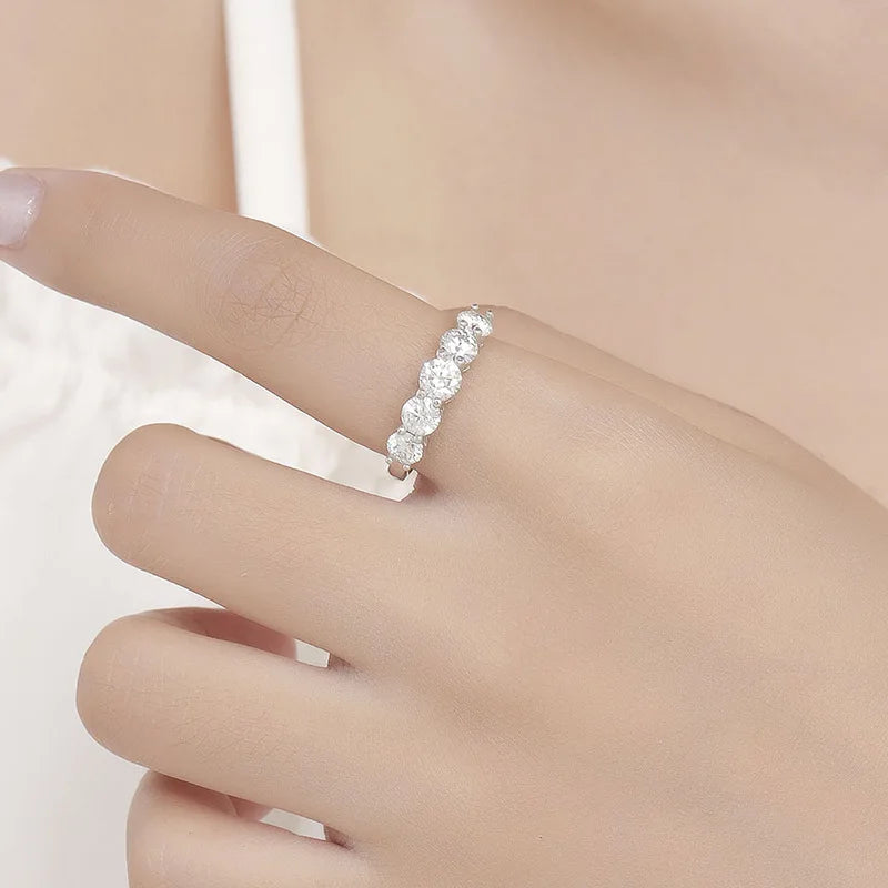 18k White Gold Rings Platinum PT950 Moissanite