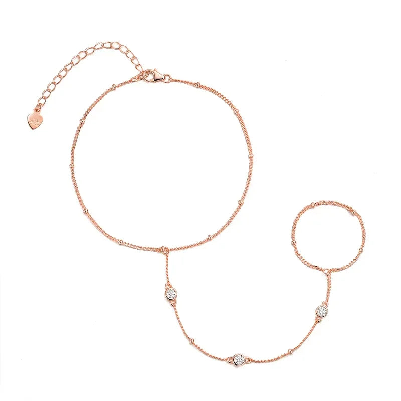 Smyoue 3MM Moissanite Bracelets for Women 14-21cm - rose gold color