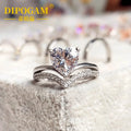 Bague Dipogam 2CT Cœur Moissanite Colorée en Argent 925