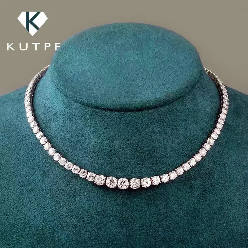 Moissanite Diamond Tennis Necklace with Certificat
