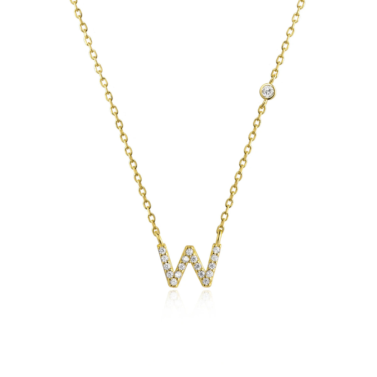 ANDYWEN 925 Sterling Silver Gold Small 26 Letters A- Z - Gold W