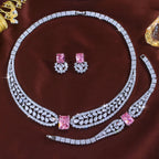 ThreeGraces Exquisite Brilliant Pink Square Zirconia