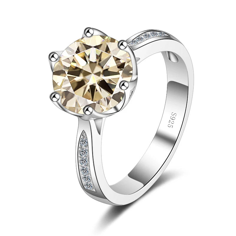 JoyceJelly Luxury 3ct D Color Moissanite Rings