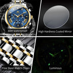 Olevs Men's Quartz Watches Top Brand Stainless.