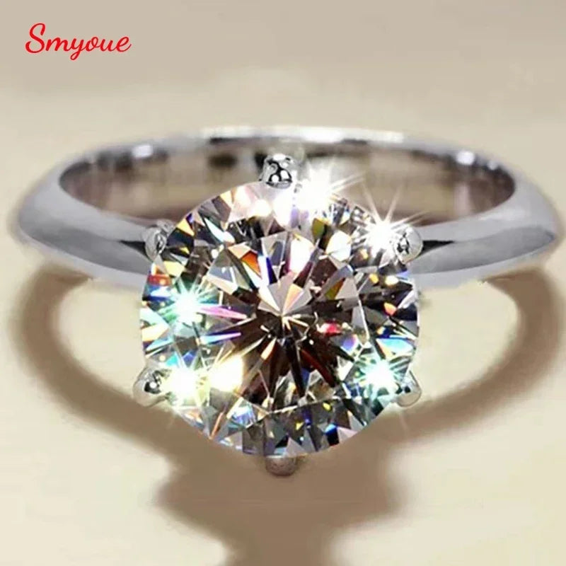 Smyoue Certified 1-5CT Moissanite Ring VVS1 Lab