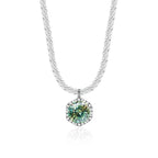 Luxury 1CT GRA Sparkling Moissanite Diamond White - 100 Cut Blue Green / 40 plus 5cm / 1ct silver|China Mainland