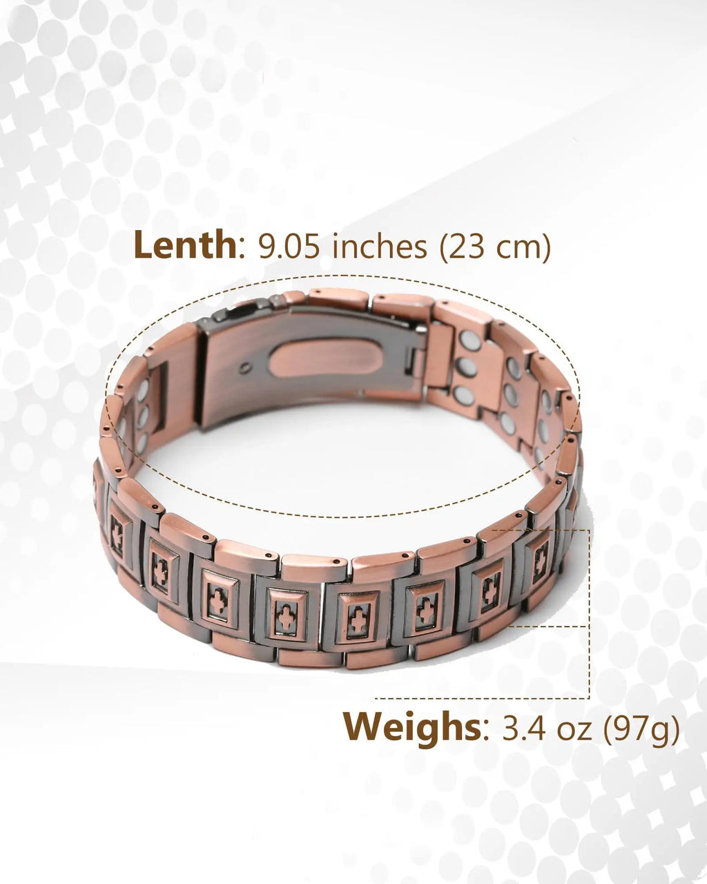 Premium Copper Bracelet for Men  Health with Grid