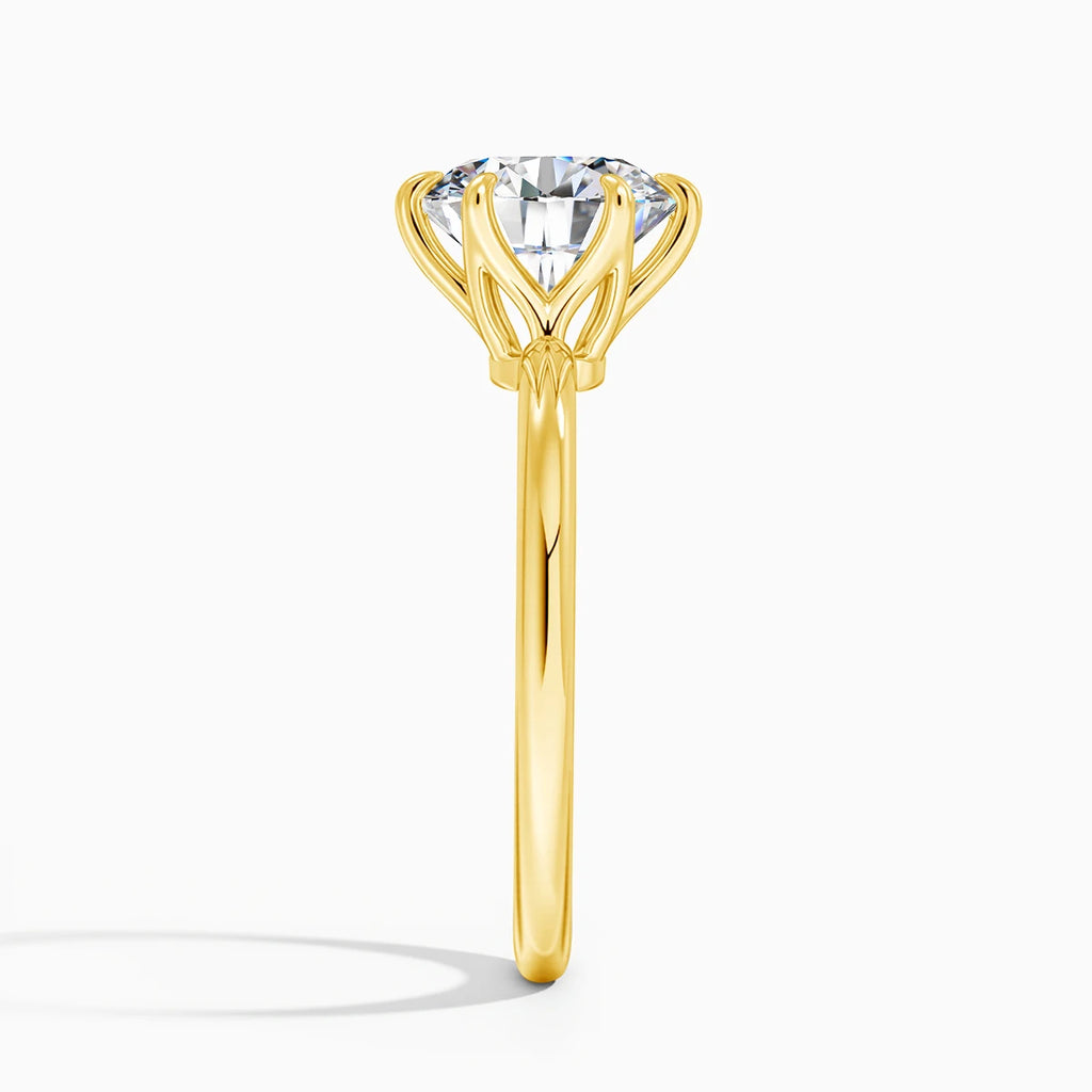 Sdoou Real Gold 14K 6 Prongs Round 1-3ct Moissanit