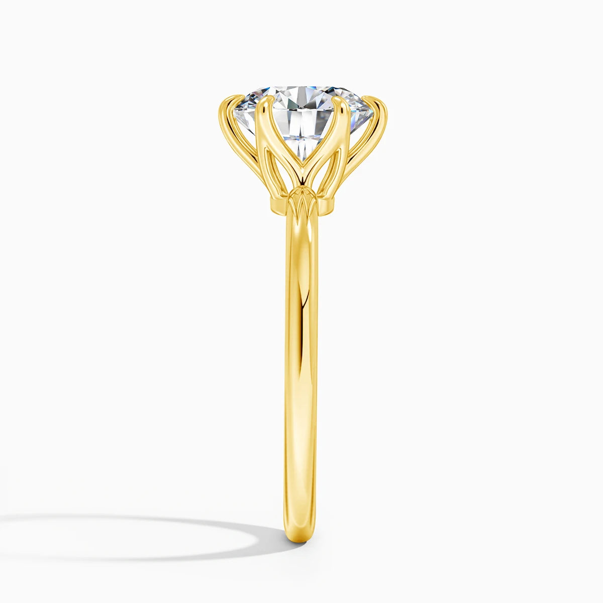 Sdoou Real Gold 14K 6 Prongs Round 1-3ct Moissanit
