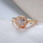 Real 18k Gold Diamond Ring for Women To Join Party