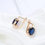 Real 14K Gold Sapphire Earrings for Women Gift
