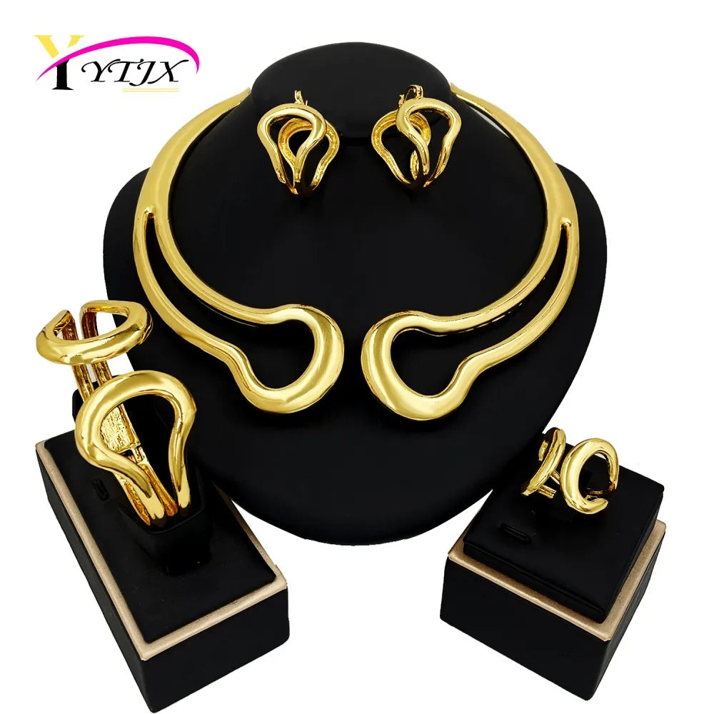 Ytjx 4 Pcs African Nigeria Big Jewelry Set For