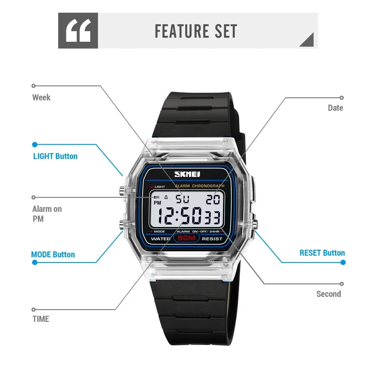 SKMEI 2056 Waterproof Sports Watch for Men Women