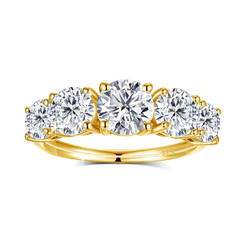 18k Plated 3.8CTW Genuine Moissanite Rings for