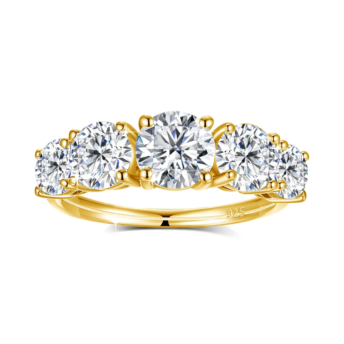18k Plated 3.8CTW Genuine Moissanite Rings for