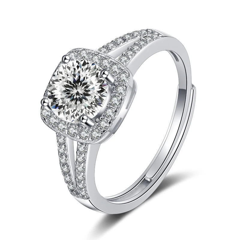 JoyceJelly 13-farbiger echter Moissanitring 1 Karat 6,5 MM