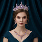 Royal Queen 3 Pcs Tiaras and necklace earrings for