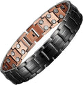 Premium Copper Bracelet for Men  Health with Grid - Gun black version / United States